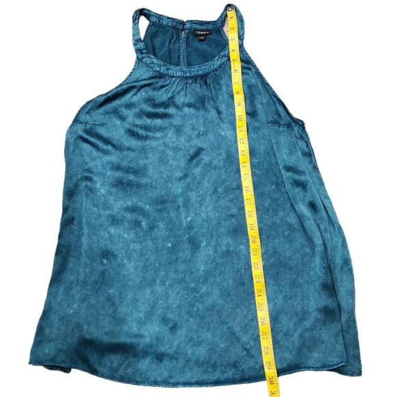Torrid Teal Grecian Satin Charmeuse Sleeveless Goddess Neck Tank Plus Size 1X - Picture 9 of 9